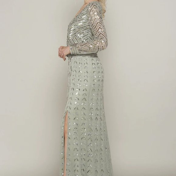 frock and frill Dresses & Skirts - Frock and Frill Amelia Rose - Priscilla, Sage Silver Gown WITH CAPE ($300 value)